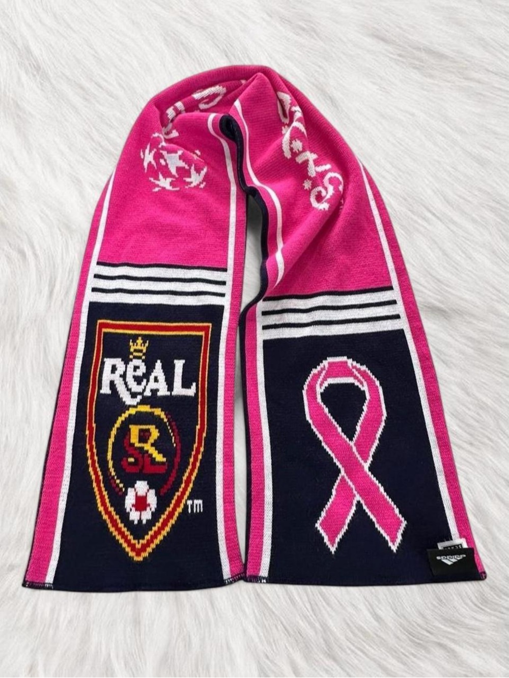Real Salt Lake MLS Works Breast Cancer Pink Ribbon Soccer Scarf